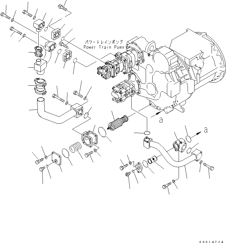 Bulldozers Komatsu / D155AX-5 S/N 70001-UP(d155ax2c) / POWER LINE SUCTION(#76001-)(150120 : F2300-08A1A)