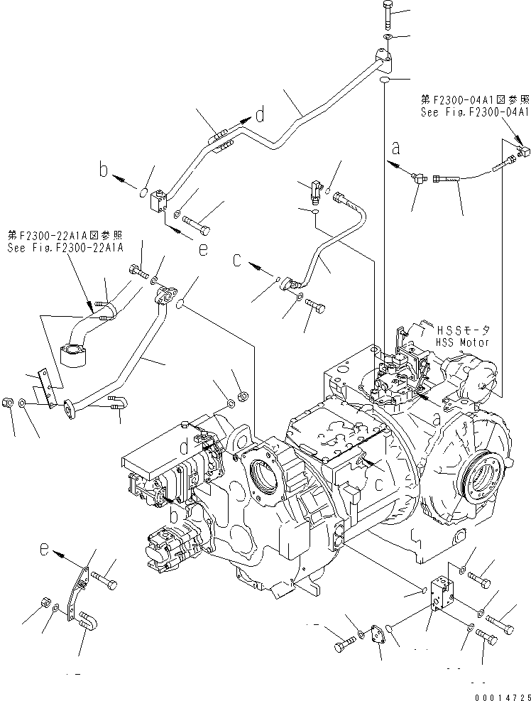 Bulldozers Komatsu / D155AX-5 S/N 70001-UP(d155ax2c) / POWER LINE PIPING(#76001-)(150140 : F2300-09A1A)