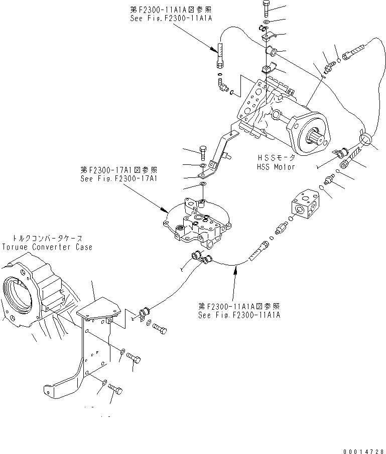 Bulldozers Komatsu / D155AX-5 S/N 70001-UP(d155ax2c) / HYDRAULIC PIPING (3/3)(#76001-)(150190 : F2300-12A1A)