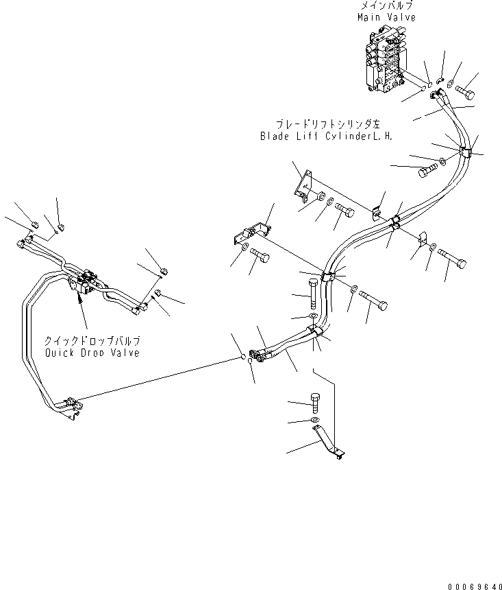 Komatsu parts book diagram for D155AX-6 S/N 80001-81027 (ecot3): BLADE LIFT PIPING (BLADE LIFT CYLINDER LESS)(#80001-)