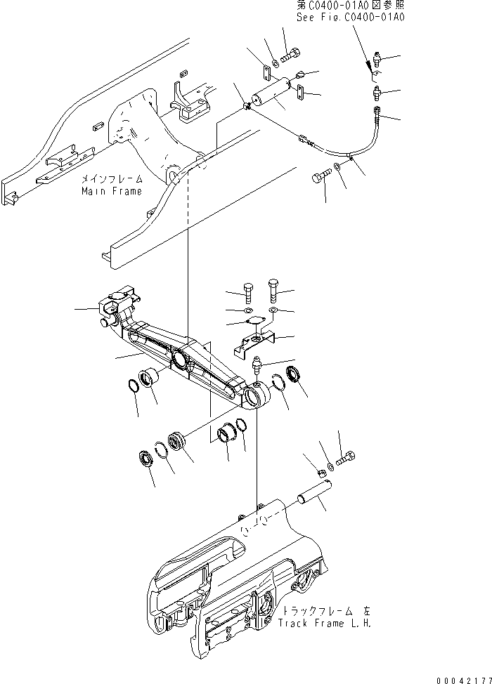 Komatsu parts book diagram for D155AX-6 S/N 80001-81027 (ecot3): EQUALIZER BAR(#80001-)