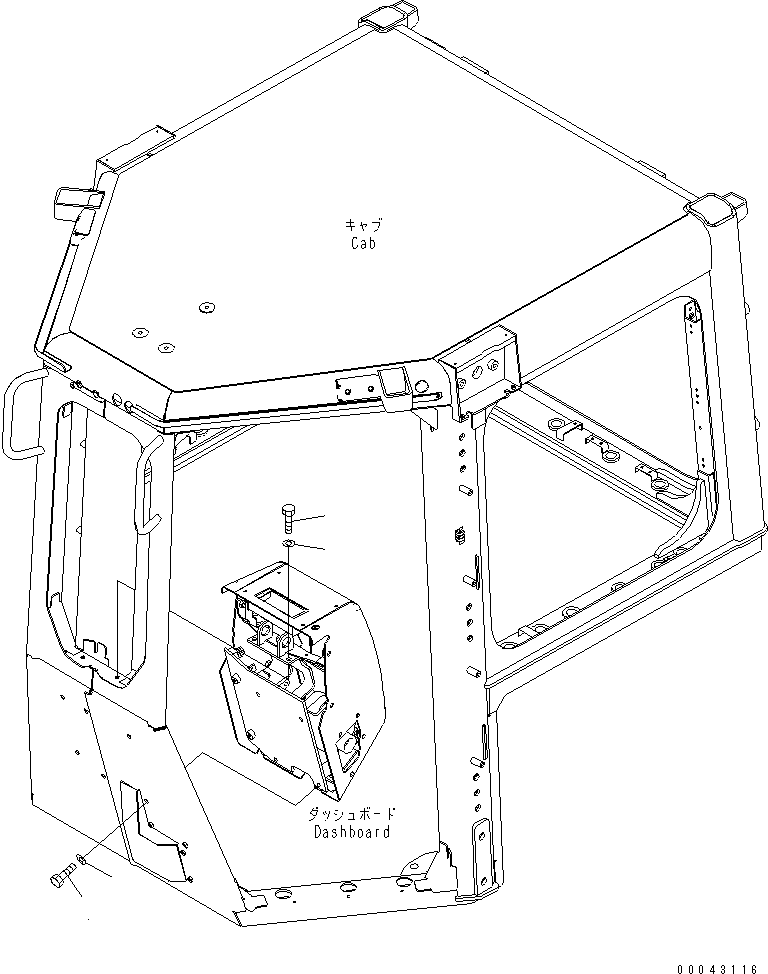Komatsu parts book diagram for D155AX-6 S/N 80001-81027 (ecot3): DASHBOARD (MOUNT)(#80001-)