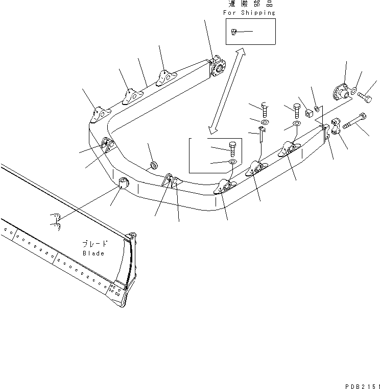 Komatsu parts book diagram for D155AX-6 S/N 80001-81027 (ecot3): C-FRAME(#80001-)