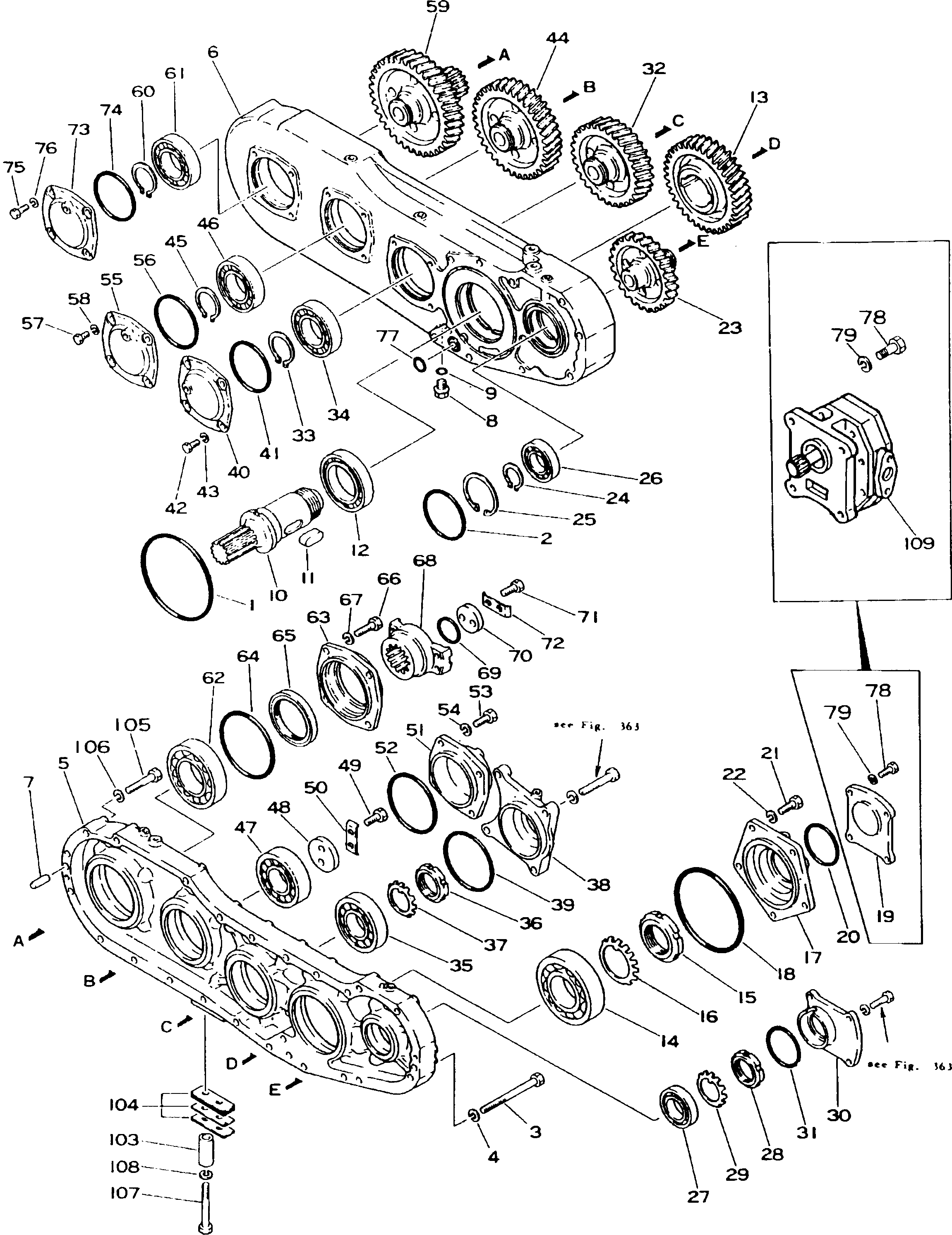Pipelayers Komatsu / D155C-1P-ZZ S/N 15686-UP(d155c-0c) / POWER TAKE OFF(030020 : 1105) Pipelayers Komatsu / D155C-1P-ZZ S/N 15686-UP(d155c-0c) / POWER TAKE OFF(030020 : 1105)