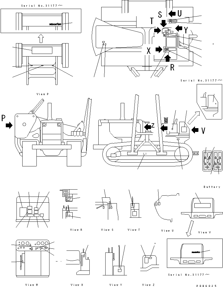 Pipelayers Komatsu / D155C-1P-ZZ S/N 15686-UP(d155c-0c) / MARK AND PLATES (ENGLISH)(150130 : 1539)