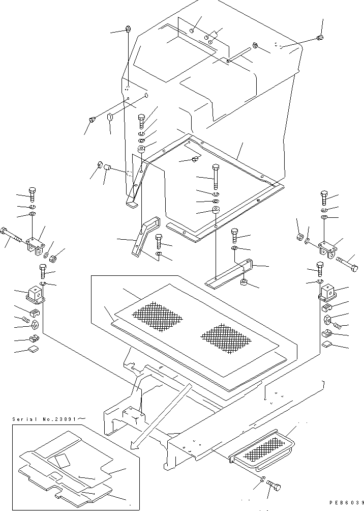 Pipelayers Komatsu / D155C-1P-ZZ S/N 15686-UP(d155c-0c) / CAB MOUNTING(210040 : 1807)