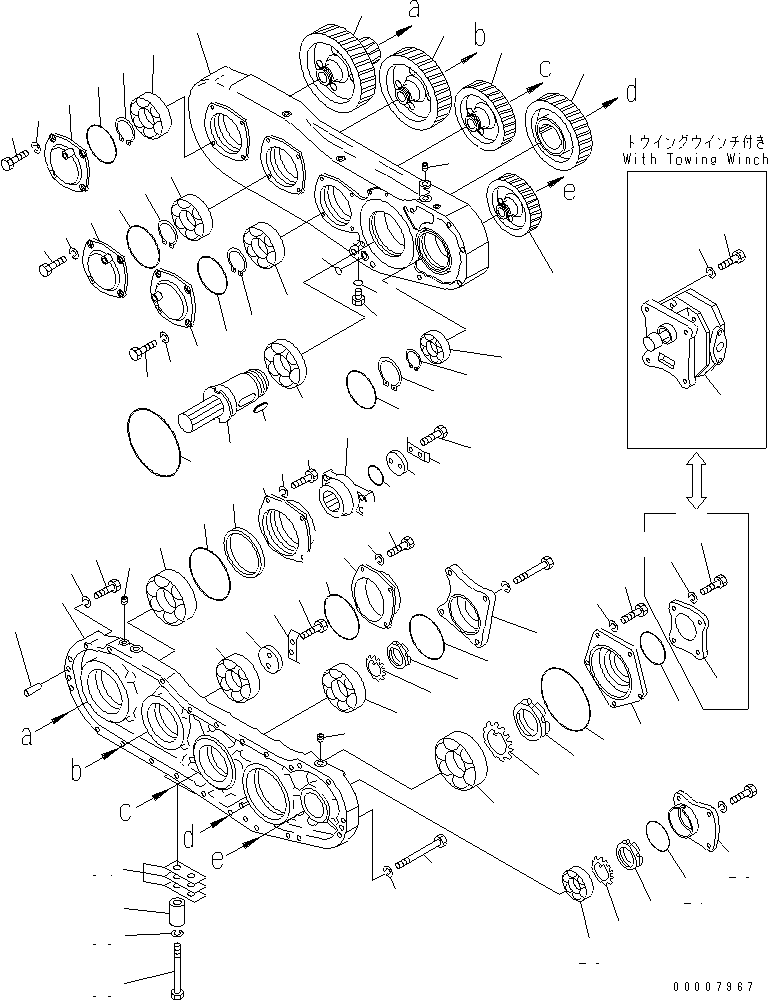 Pipelayers Komatsu / D155C-1P S/N 15686-UP (S6D155-4 Eng. Installed (-50cent. Spec.))(d155c-1c) / POWER TAKE OFF (2/2)(150020 : F2100-02A0)