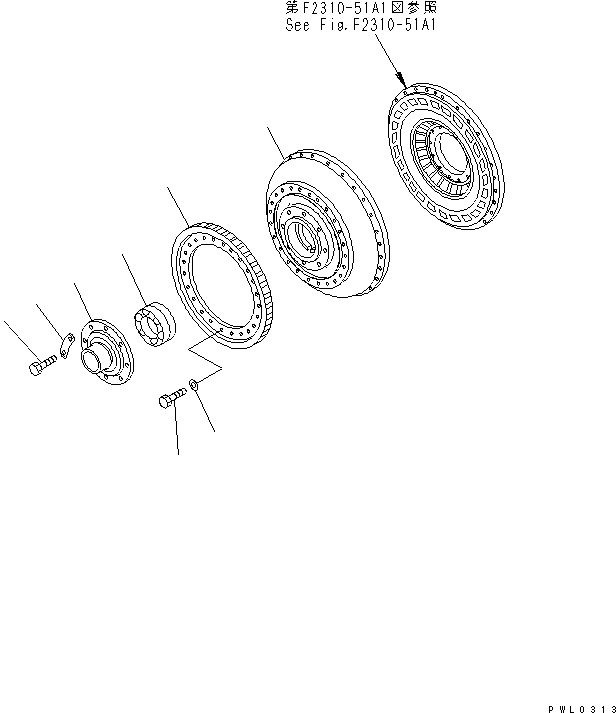 Pipelayers Komatsu / D155C-1P S/N 15686-UP (S6D155-4 Eng. Installed (-50cent. Spec.))(d155c-1c) / TORQUE CONVERTER CASE(#31303-31563)(150080 : F2310-53A1)