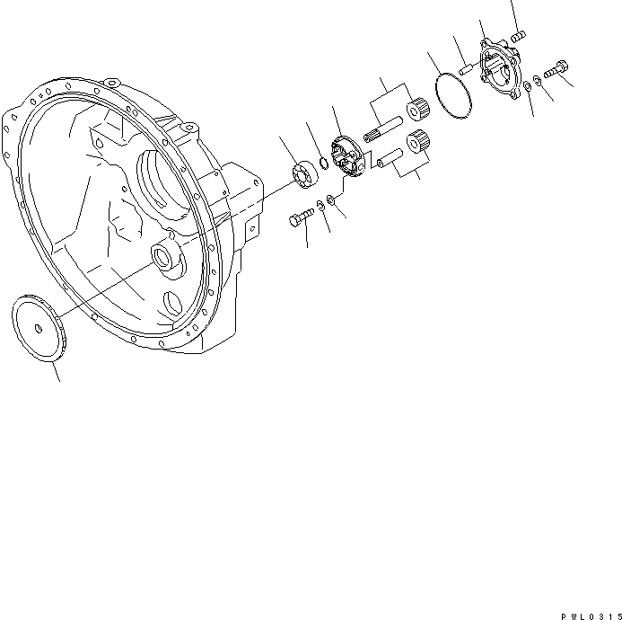 Pipelayers Komatsu / D155C-1P S/N 15686-UP (S6D155-4 Eng. Installed (-50cent. Spec.))(d155c-1c) / TORQUE CONVERTER PUMP(#31564-)(150130 : F2310-55A1A)