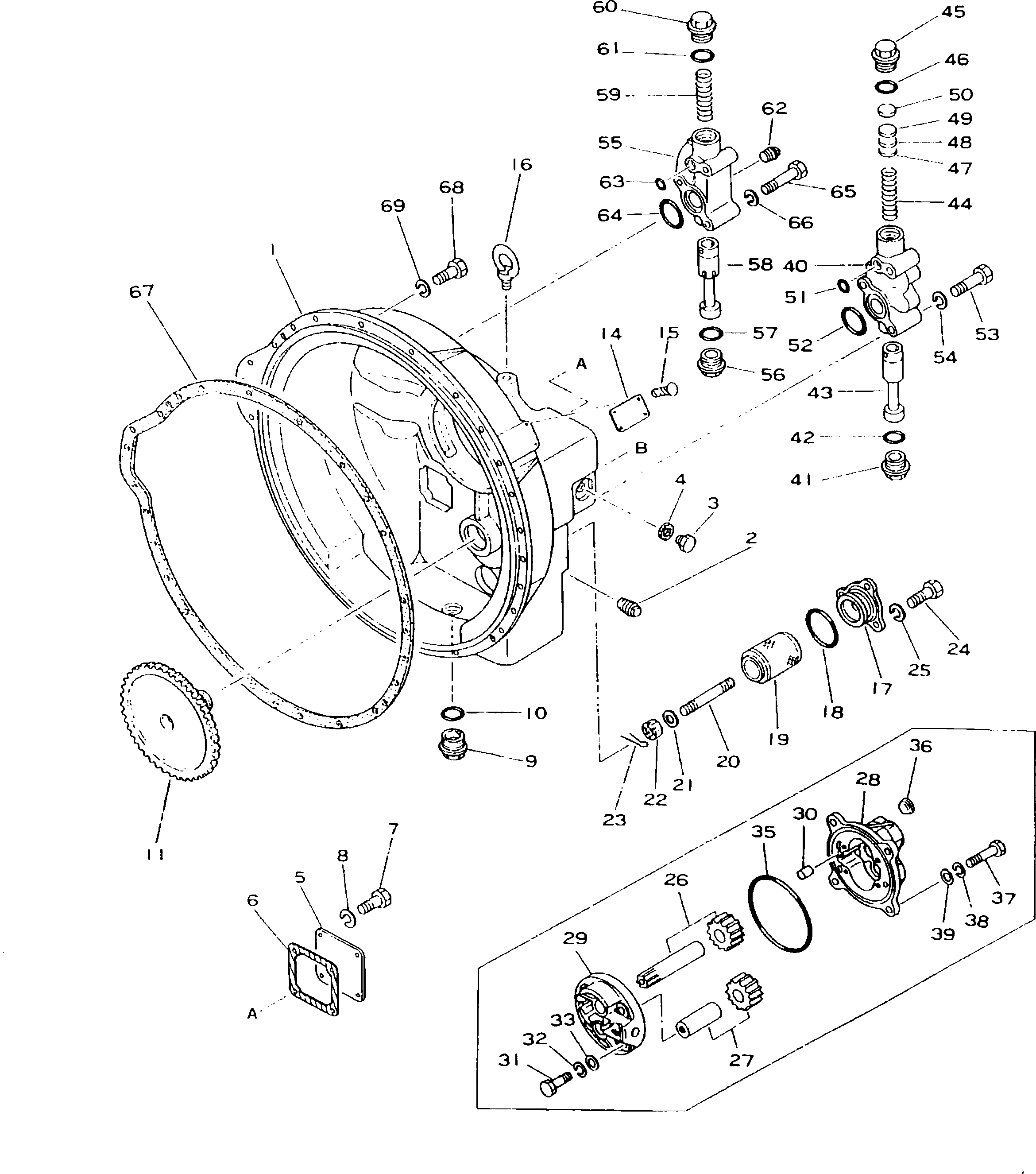Pipelayers Komatsu / D155C-1P S/N 15686-UP (S6D155-4 Eng. Installed (-50cent. Spec.))(d155c-1c) / TORQUE CONVERTER HOUSING AND REGULATOR VALVE(#15686-31302)(150180 : F2310-71A1) Pipelayers Komatsu / D155C-1P S/N 15686-UP (S6D155-4 Eng. Installed (-50cent. Spec.))(d155c-1c) / TORQUE CONVERTER HOUSING AND REGULATOR VALVE(#15686-31302)(150180 : F2310-71A1)