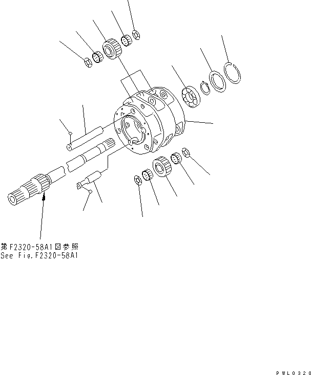Pipelayers Komatsu / D155C-1P S/N 15686-UP (S6D155-4 Eng. Installed (-50cent. Spec.))(d155c-1c) / TRANSMISSION CARRIER (1/3)(#31303-31563)(150250 : F2320-53A1)