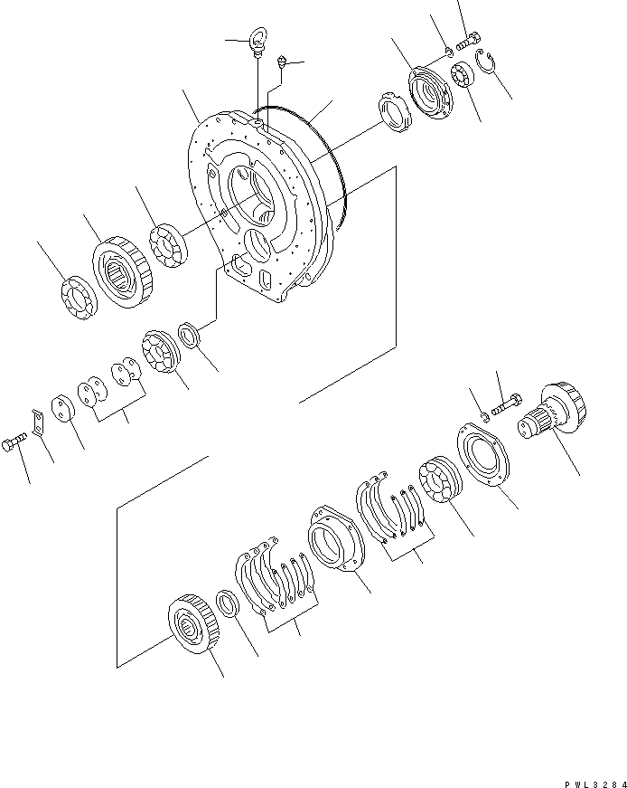 Pipelayers Komatsu / D155C-1P S/N 15686-UP (S6D155-4 Eng. Installed (-50cent. Spec.))(d155c-1c) / TORQFLOW TRANSMISSION TRANSFER(#15686-31302)(150500 : F2320-74A1)