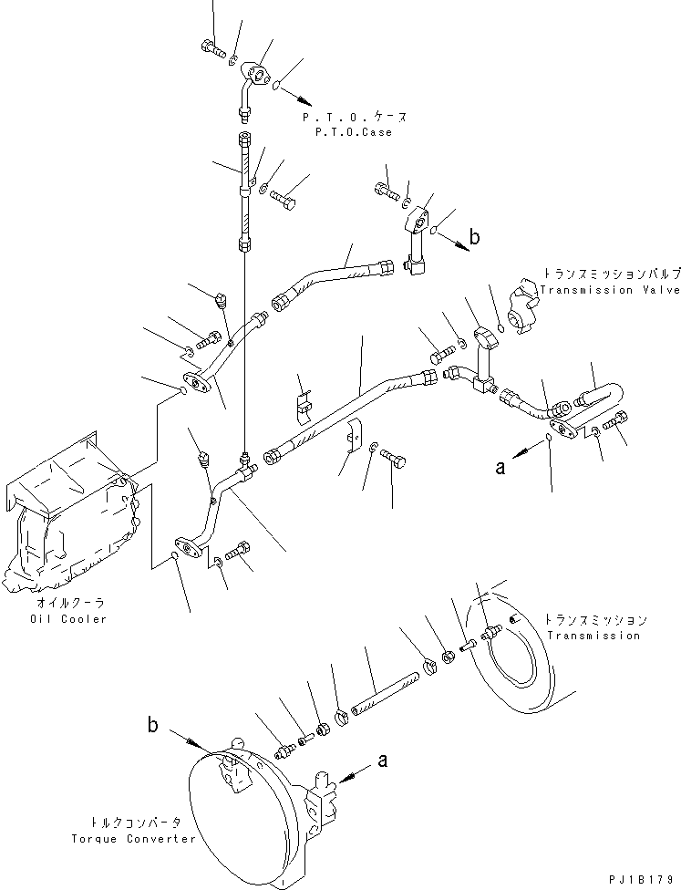 Pipelayers Komatsu / D155C-1P S/N 15686-UP (S6D155-4 Eng. Installed (-50cent. Spec.))(d155c-1c) / TORQUE CONVERTOR PIPING (FOR 155 ENGINE)(#31578-)(150650 : F2700-01A2A)