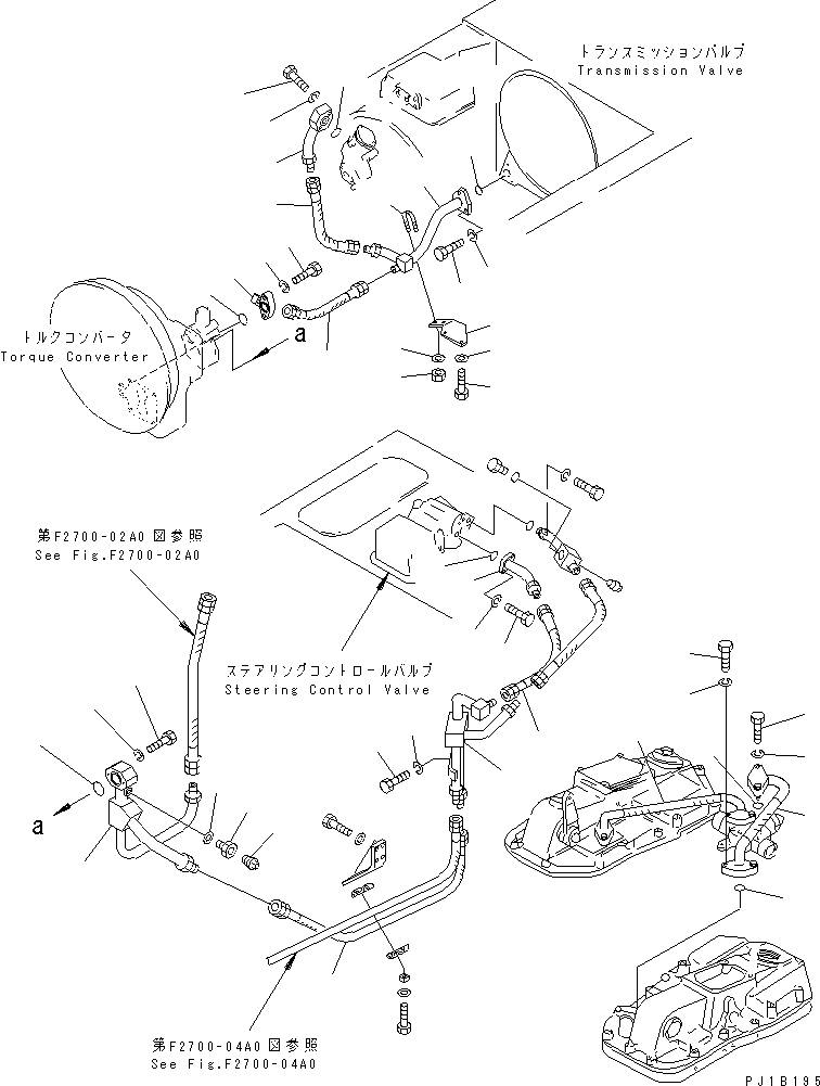 Pipelayers Komatsu / D155C-1P S/N 15686-UP (S6D155-4 Eng. Installed (-50cent. Spec.))(d155c-1c) / STEERING PIPING (RETURN LINE) (FOR 155 ENGINE)(#31578-)(150700 : F2700-06A0)
