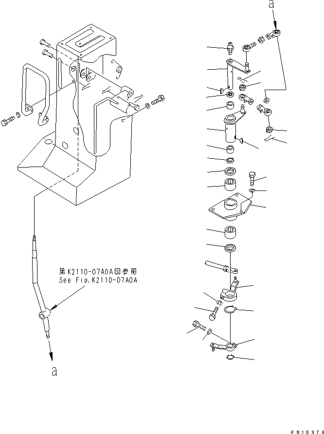 Pipelayers Komatsu / D155C-1P S/N 15686-UP (S6D155-4 Eng. Installed (-50cent. Spec.))(d155c-1c) / GEAR SHIFT LEVER (2/2)(#31574-)(240420 : K2110-08A0)