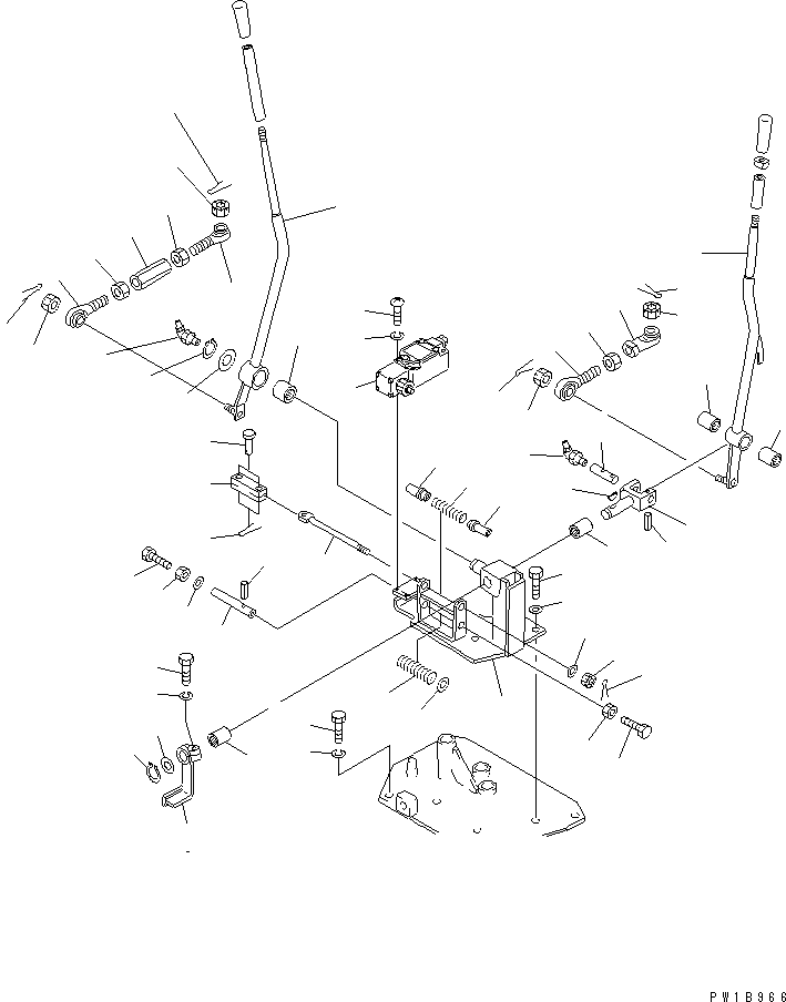 Pipelayers Komatsu / D155C-1P S/N 15686-UP (S6D155-4 Eng. Installed (-50cent. Spec.))(d155c-1c) / HOOK AND HIGH-LOW CONTROL LEVER(#31574-)(240460 : K2110-10A0A)