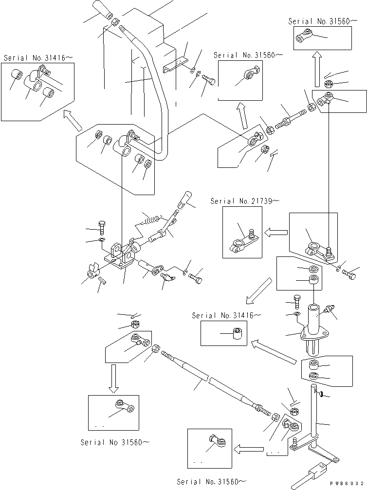 Pipelayers Komatsu / D155C-1P S/N 15686-UP (S6D155-4 Eng. Installed (-50cent. Spec.))(d155c-1c) / BOOM CONTROL LEVER(#15686-31573)(240470 : K2110-11A0)