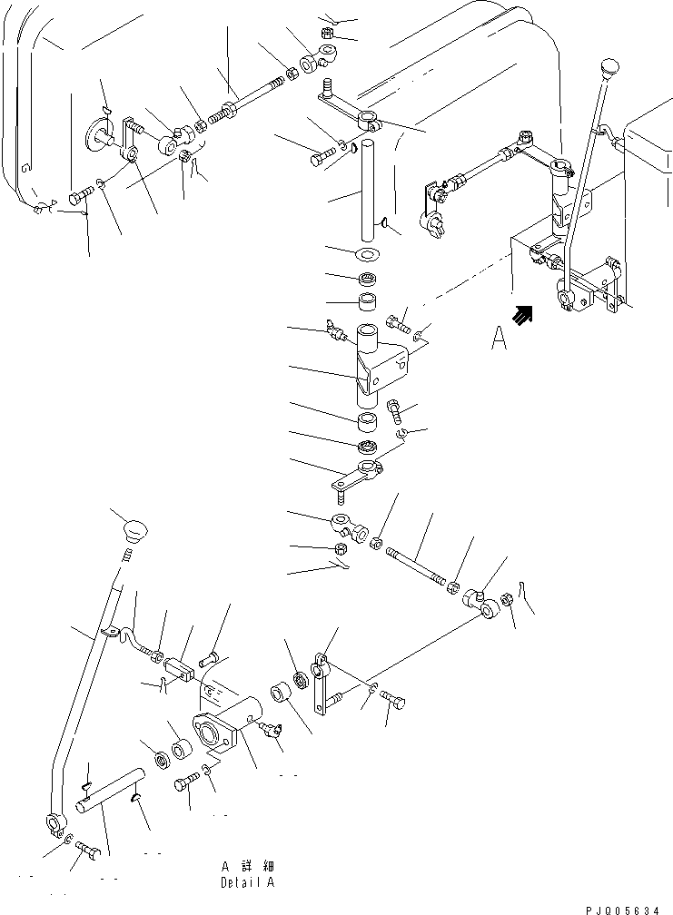 Pipelayers Komatsu / D155C-1P S/N 15686-UP (S6D155-4 Eng. Installed (-50cent. Spec.))(d155c-1c) / COUNTER WEIGHT CONTROL LEVER(#15686-31573)(240500 : K2110-13A0)