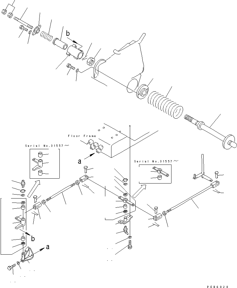 Pipelayers Komatsu / D155C-1P S/N 15686-UP (S6D155-4 Eng. Installed (-50cent. Spec.))(d155c-1c) / BOOM KICK-OUT CONTROL LEVER(#15686-31573)(240520 : K2110-14A0)