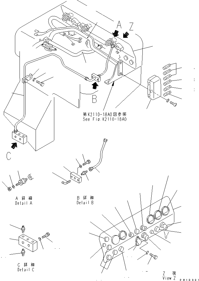 Pipelayers Komatsu / D155C-1P S/N 15686-UP (S6D155-4 Eng. Installed (-50cent. Spec.))(d155c-1c) / INSTRUMENT PANEL (FOR 155 ENGINE)(#31578-)(240580 : K2110-17A0A)