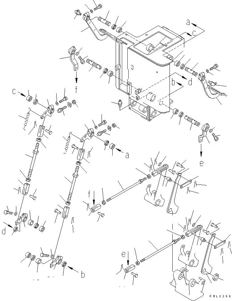 Pipelayers Komatsu / D155C-1P S/N 15686-UP (S6D155-4 Eng. Installed (-50cent. Spec.))(d155c-1c) / BRAKE PEDAL LINKAGE(#15686-31573)(240630 : K2110-21A0)