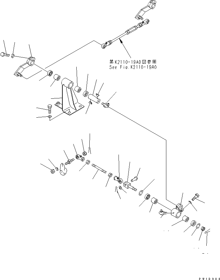 Pipelayers Komatsu / D155C-1P S/N 15686-UP (S6D155-4 Eng. Installed (-50cent. Spec.))(d155c-1c) / CONPRESSION RELEASE LEVER (FOR 155 ENGINE)(#31578-)(240800 : K2400-08A0)