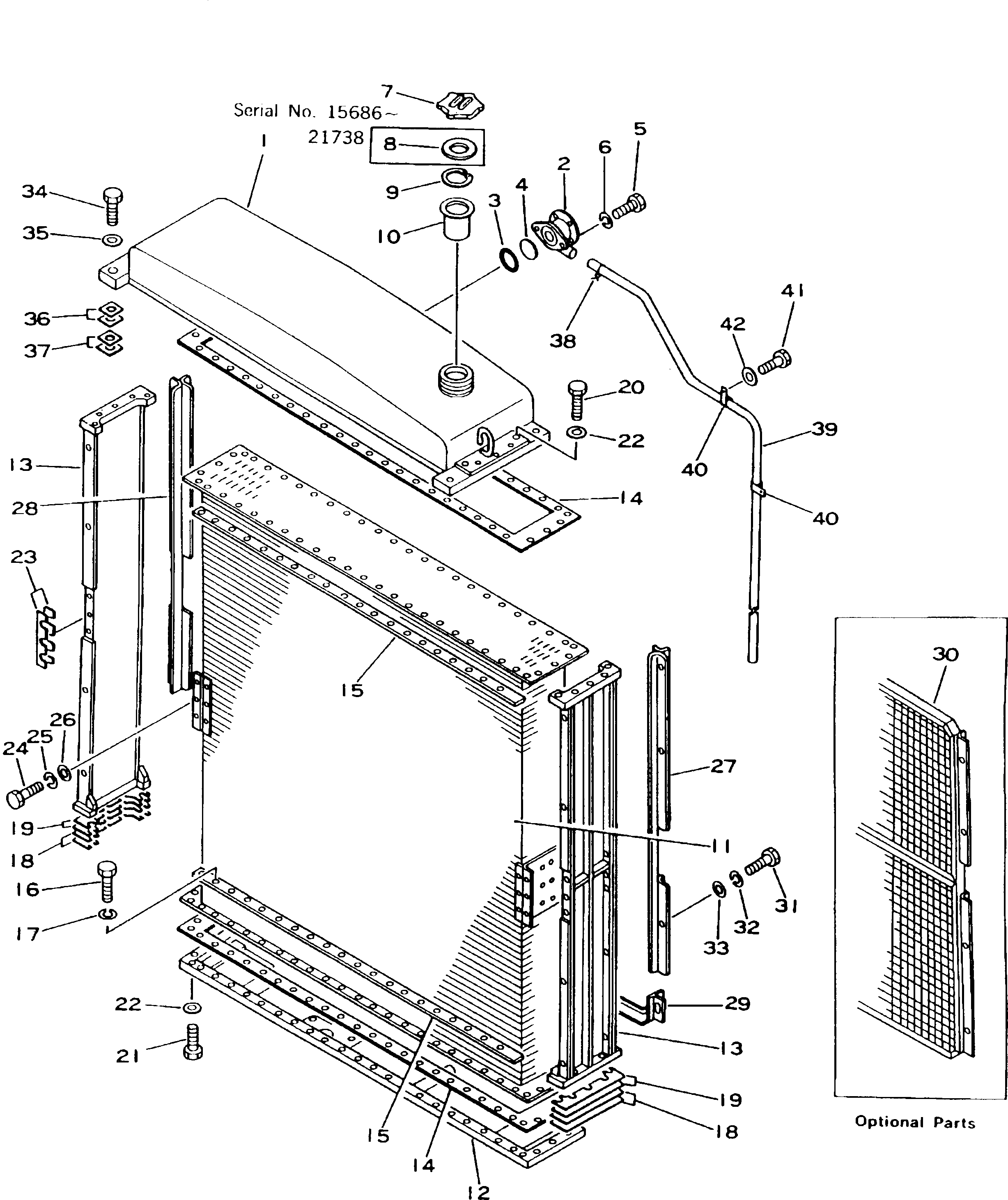 Pipelayers Komatsu / D155C-1P S/N 15686-UP (S6D155-4 Eng. Installed (-50cent. Spec.))(d155c-1c) / RADIATOR(#15686-31573)(270010 : M2110-01A0) Pipelayers Komatsu / D155C-1P S/N 15686-UP (S6D155-4 Eng. Installed (-50cent. Spec.))(d155c-1c) / RADIATOR(#15686-31573)(270010 : M2110-01A0)