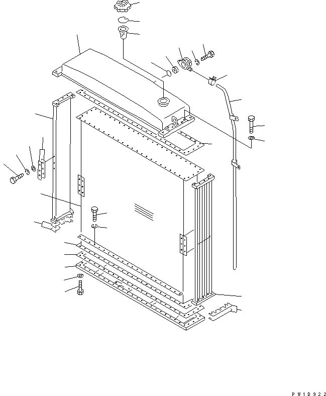 Pipelayers Komatsu / D155C-1P S/N 15686-UP (S6D155-4 Eng. Installed (-50cent. Spec.))(d155c-1c) / RADIATOR (FOR 155 ENGINE)(#31578-)(270020 : M2110-01A0B)