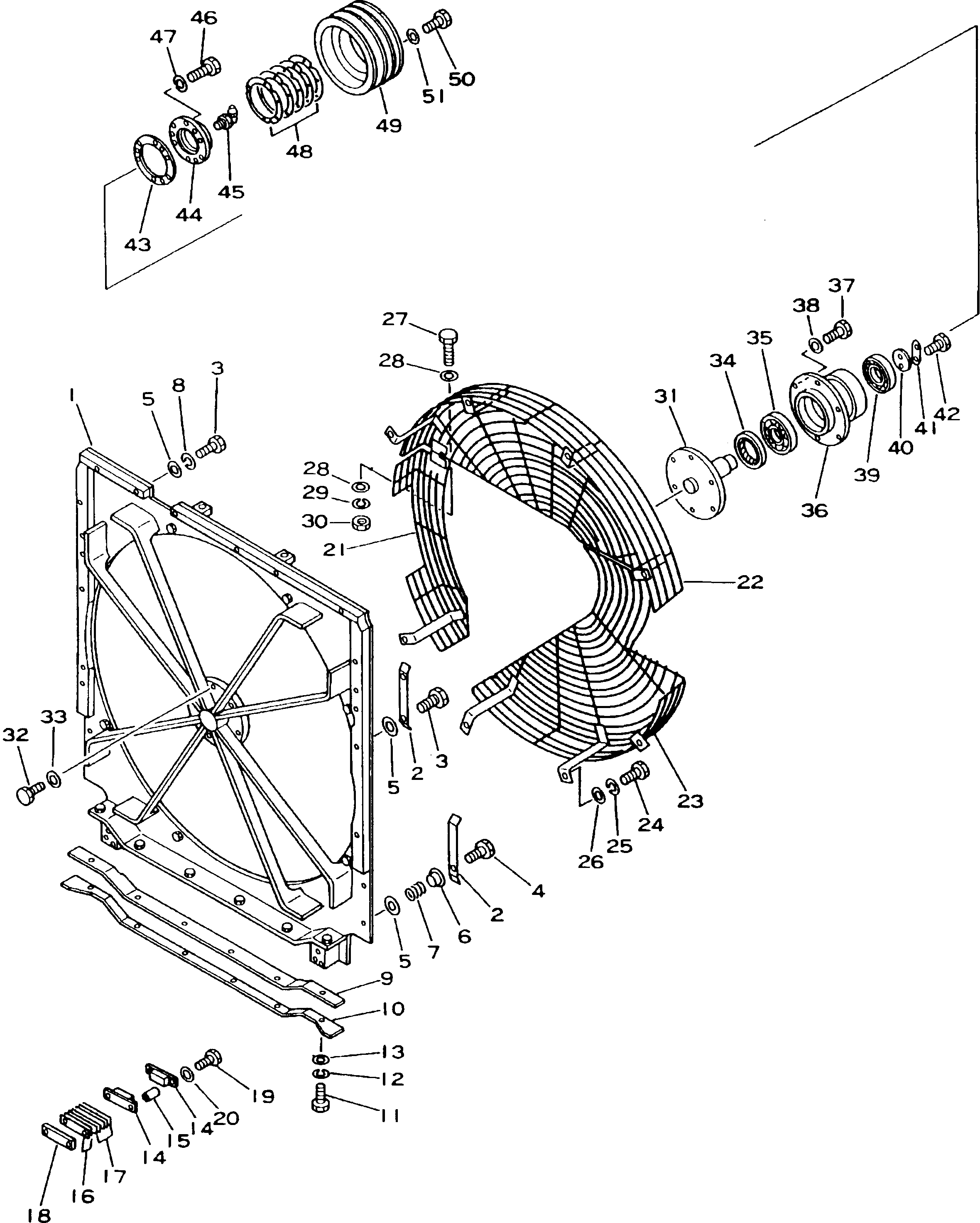 Pipelayers Komatsu / D155C-1P S/N 15686-UP (S6D155-4 Eng. Installed (-50cent. Spec.))(d155c-1c) / RADIATOR FAN GUARD AND NET(#15686-31573)(270050 : M2110-04A0) Pipelayers Komatsu / D155C-1P S/N 15686-UP (S6D155-4 Eng. Installed (-50cent. Spec.))(d155c-1c) / RADIATOR FAN GUARD AND NET(#15686-31573)(270050 : M2110-04A0)