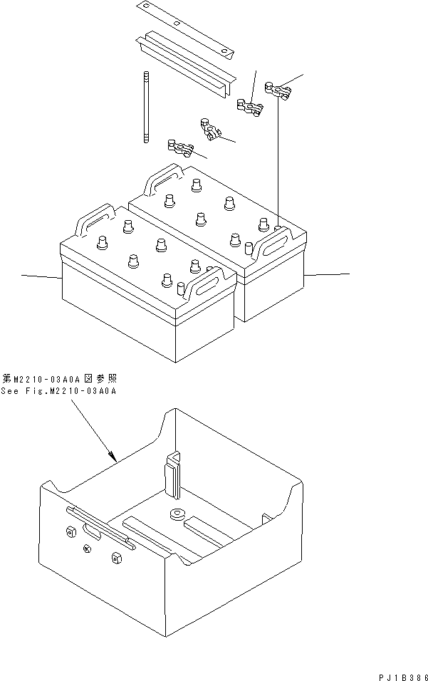 Pipelayers Komatsu / D155C-1P S/N 15686-UP (S6D155-4 Eng. Installed (-50cent. Spec.))(d155c-1c) / BATTERY (NS200 ?WET)(#31586-)(270280 : M2210-06A0)