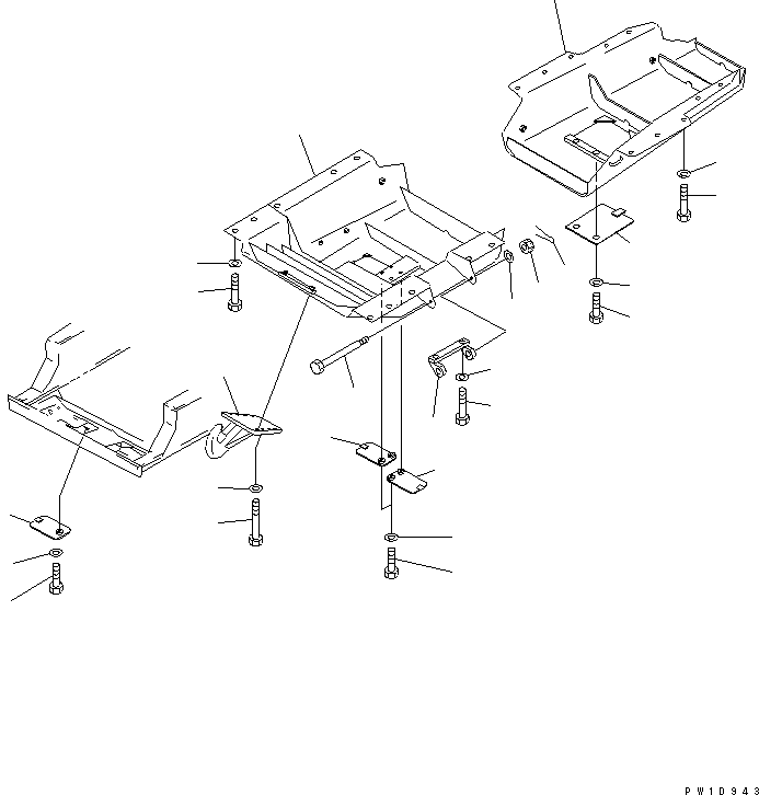 Pipelayers Komatsu / D155C-1P S/N 15686-UP (S6D155-4 Eng. Installed (-50cent. Spec.))(d155c-1c) / UNDER GUARD (WITH HINGE) (FOR 155 ENGINE)(#31578-)(270400 : M2810-01A0A)