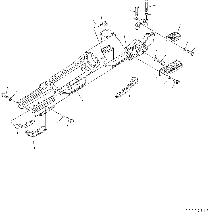 Pipelayers Komatsu / D155C-1P S/N 15686-UP (S6D155-4 Eng. Installed (-50cent. Spec.))(d155c-1c) / TRACK FRAME (L.H.)(#31574-)(300080 : R2100-01A0A)