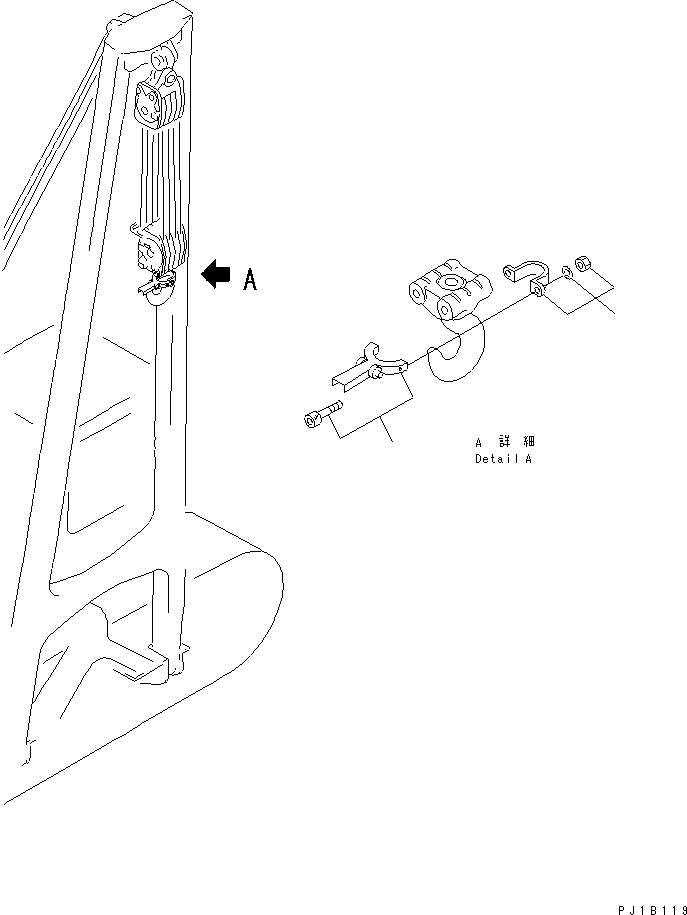 Pipelayers Komatsu / D155C-1P S/N 15686-UP (S6D155-4 Eng. Installed (-50cent. Spec.))(d155c-1c) / HOOK WIRE LOCK(#31586-)(330160 : T2226-01A0)