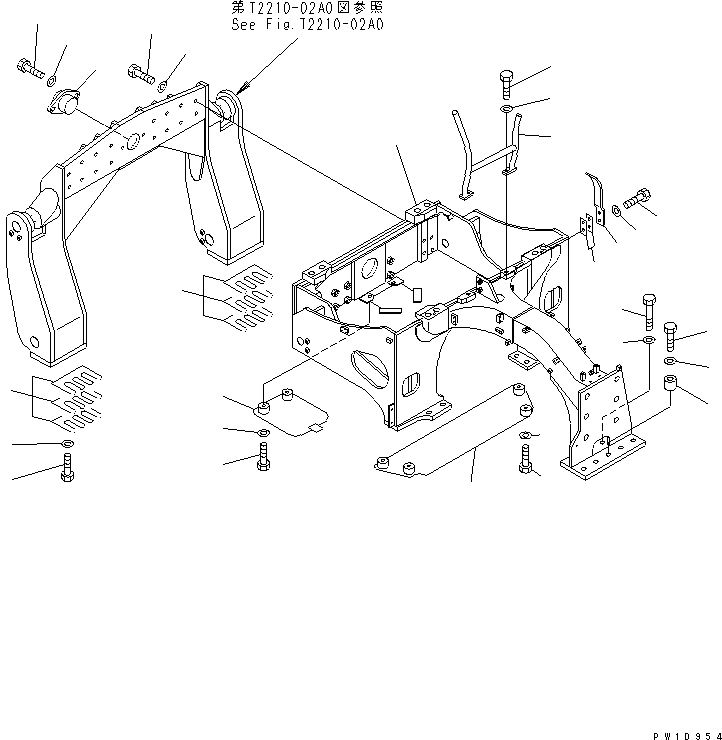 Pipelayers Komatsu / D155C-1P S/N 15686-UP (S6D155-4 Eng. Installed (-50cent. Spec.))(d155c-1c) / FRAME (2/2) (FOR 155 ENGINE)(#31416-)(330190 : T2230-02A2A)