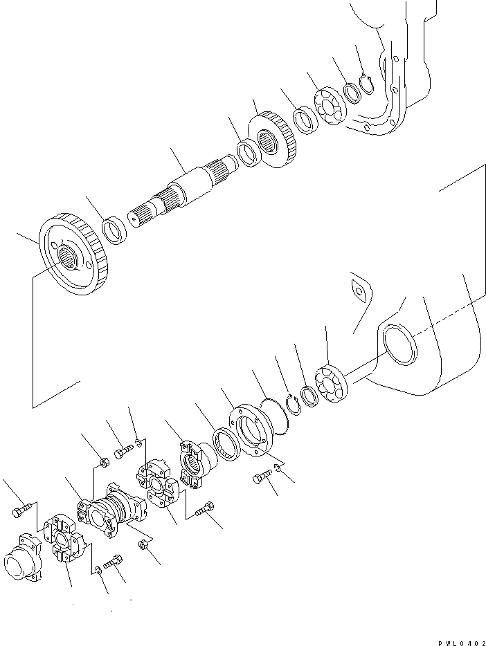 Pipelayers Komatsu / D155C-1P S/N 15686-UP (S6D155-4 Eng. Installed (-50cent. Spec.))(d155c-1c) / WINCH (2/9)(330210 : T2240-02A0)