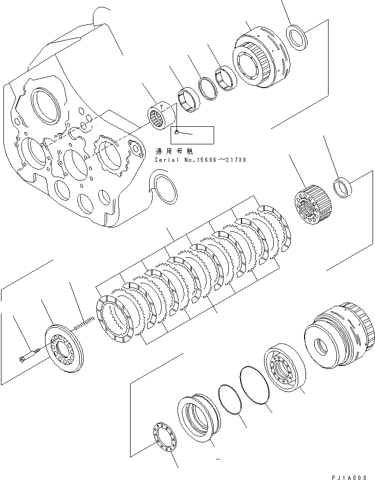 Pipelayers Komatsu / D155C-1P S/N 15686-UP (S6D155-4 Eng. Installed (-50cent. Spec.))(d155c-1c) / WINCH CLUTCH (1/3)(330290 : T2240-10A0)