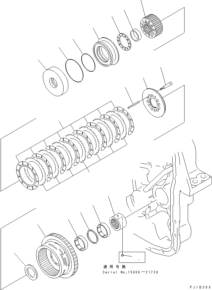 Pipelayers Komatsu / D155C-1P S/N 15686-UP (S6D155-4 Eng. Installed (-50cent. Spec.))(d155c-1c) / WINCH CLUTCH (3/3)(330310 : T2240-12A0)