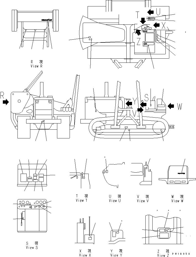 Pipelayers Komatsu / D155C-1P S/N 15686-UP (S6D155-4 Eng. Installed (-50cent. Spec.))(d155c-1c) / MARK AND PLATES (RUSSIAN) (FOR 155 ENGINE)(#31578-)(360020 : U0100-01A0A)