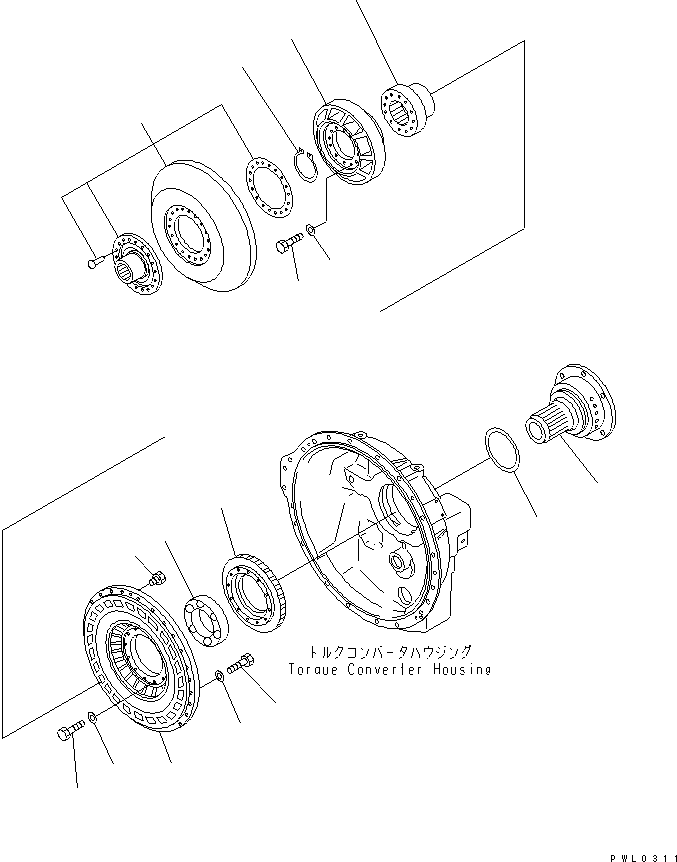 Pipelayers Komatsu / D155C-1D S/N 31416-UP (S6D155-4 Eng. Installed (-50cent. Spec.))(d155c-2c) / TORQUE CONVERTER BARE(150040 : F2310-51A1)