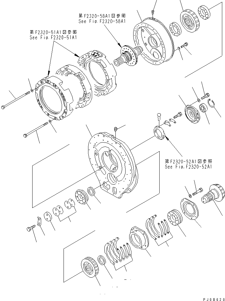 Pipelayers Komatsu / D155C-1D S/N 31416-UP (S6D155-4 Eng. Installed (-50cent. Spec.))(d155c-2c) / TRANSFER(150170 : F2320-57A1)