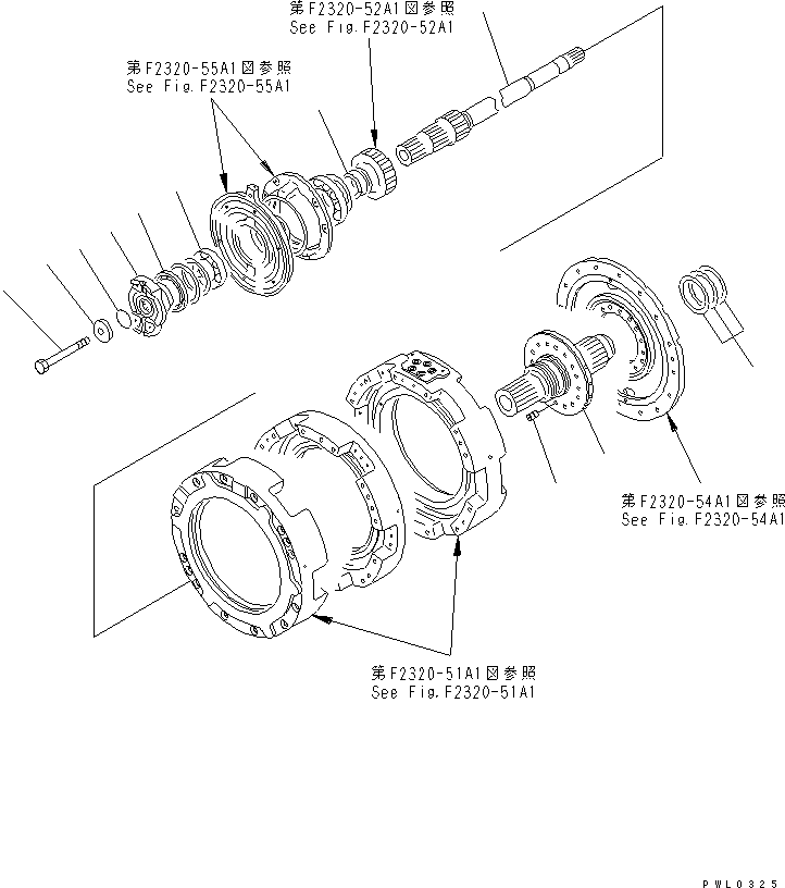 Pipelayers Komatsu / D155C-1D S/N 31416-UP (S6D155-4 Eng. Installed (-50cent. Spec.))(d155c-2c) / TRANSMISSION INPUT AND OUTPUT(150180 : F2320-58A1)