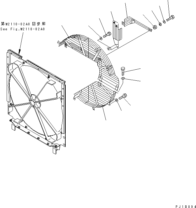 Pipelayers Komatsu / D155C-1D S/N 31416-UP (S6D155-4 Eng. Installed (-50cent. Spec.))(d155c-2c) / RADIATOR FAN NET(270090 : M2110-09A0)