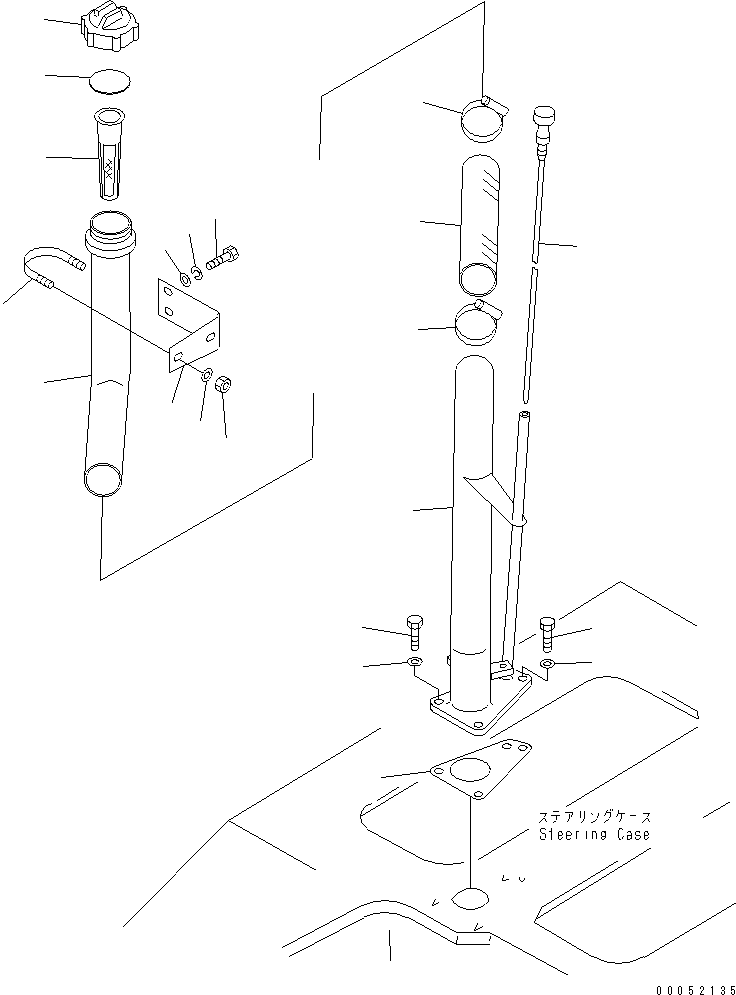 Pipelayers Komatsu / D155C-1 S/N 15686-UP (SA6D140-2 Eng. Installed)(d155c-3c) / OIL FILLER AND LEVEL GAUGE(#31586-)(210040 : J2112-01A1)