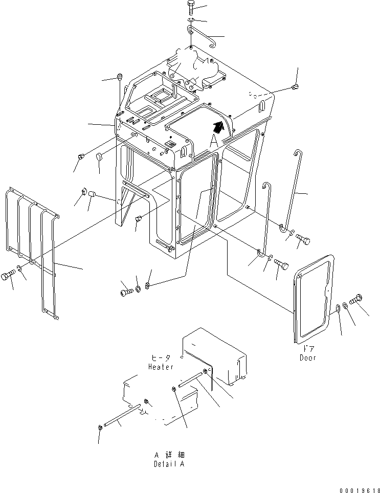 Pipelayers Komatsu / D155C-1 S/N 15686-UP (SA6D140-2 Eng. Installed)(d155c-3c) / CAB (BODY) (FOR 140 ENGINE) (WITH BEACON) (FOR C.I.S.)(#31586-)(240050 : K0200-01A2)