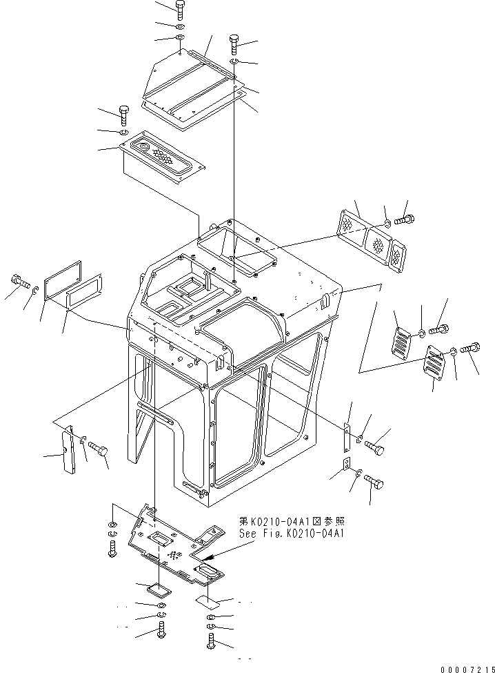 Pipelayers Komatsu / D155C-1 S/N 15686-UP (SA6D140-2 Eng. Installed)(d155c-3c) / CAB (COVER) (FOR 140 ENGINE)(#31586-)(240060 : K0200-02A1)