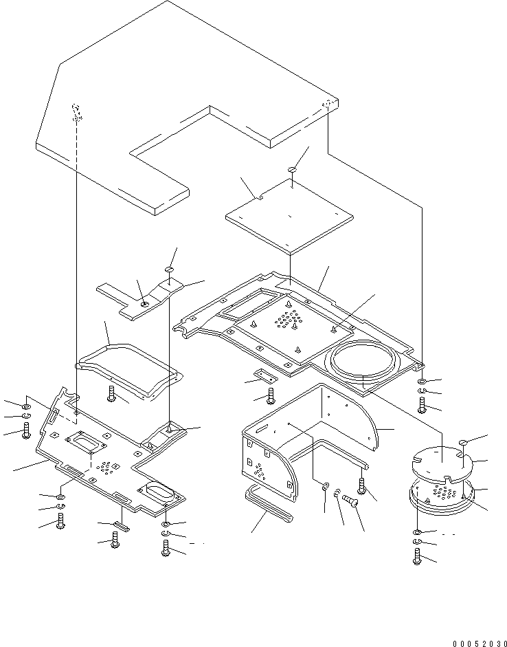Pipelayers Komatsu / D155C-1 S/N 15686-UP (SA6D140-2 Eng. Installed)(d155c-3c) / CAB (INTERIA) (FOR 140 ENGINE) (WITHOUT VENTILATOR)(#31654-)(240110 : K0200-04A4)