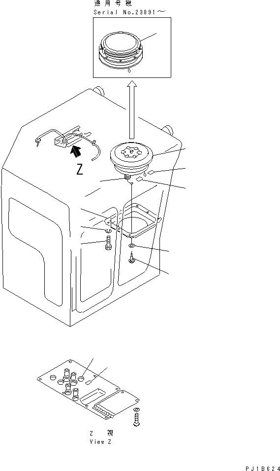 Pipelayers Komatsu / D155C-1 S/N 15686-UP (SA6D140-2 Eng. Installed)(d155c-3c) / CAB (VENTILATOR)(#31586-)(240140 : K0200-06A0)