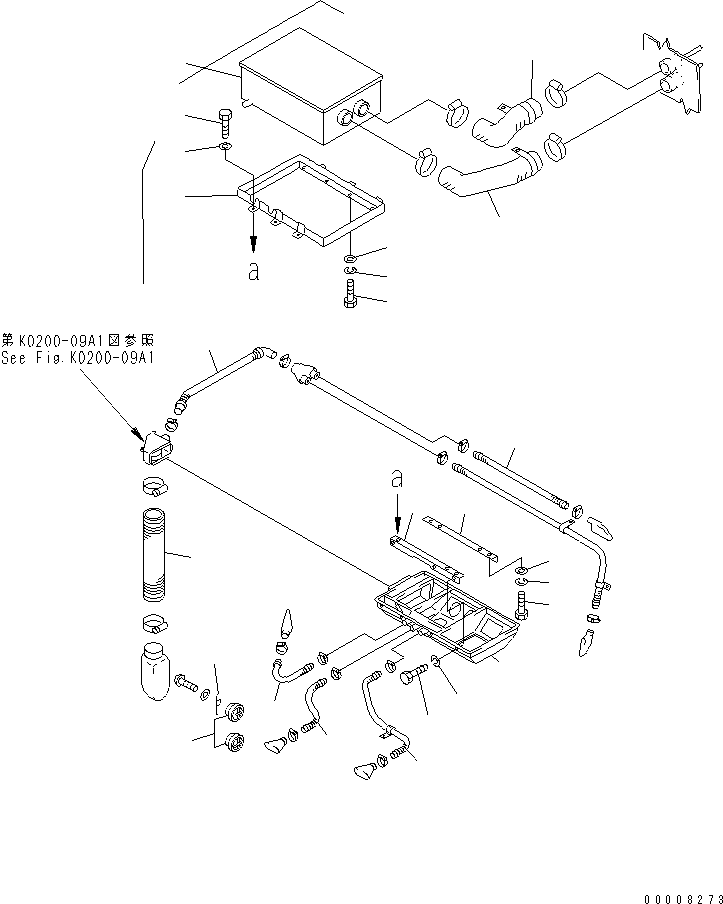 Pipelayers Komatsu / D155C-1 S/N 15686-UP (SA6D140-2 Eng. Installed)(d155c-3c) / HEATER RELATED PARTS (FOR 140 ENGINE)(#31586-)(240160 : K0200-08A1)