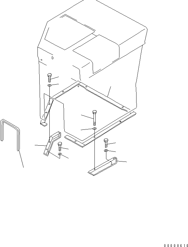 Pipelayers Komatsu / D155C-1 S/N 15686-UP (SA6D140-2 Eng. Installed)(d155c-3c) / CAB MOUNT(#31586-)(240270 : K0210-01A0)