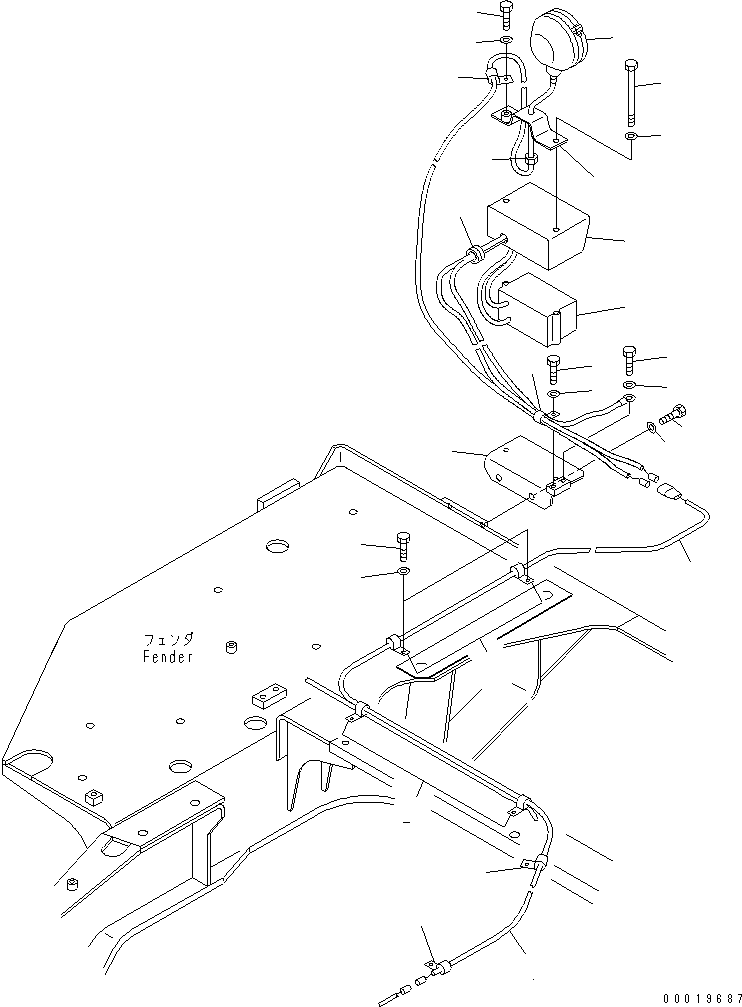 Pipelayers Komatsu / D155C-1 S/N 15686-UP (SA6D140-2 Eng. Installed)(d155c-3c) / CAB RELATED (FOR 140 ENGINE) (WITH BACK-UP ALARM LAMP)(#31643-)(240320 : K0210-05A1)
